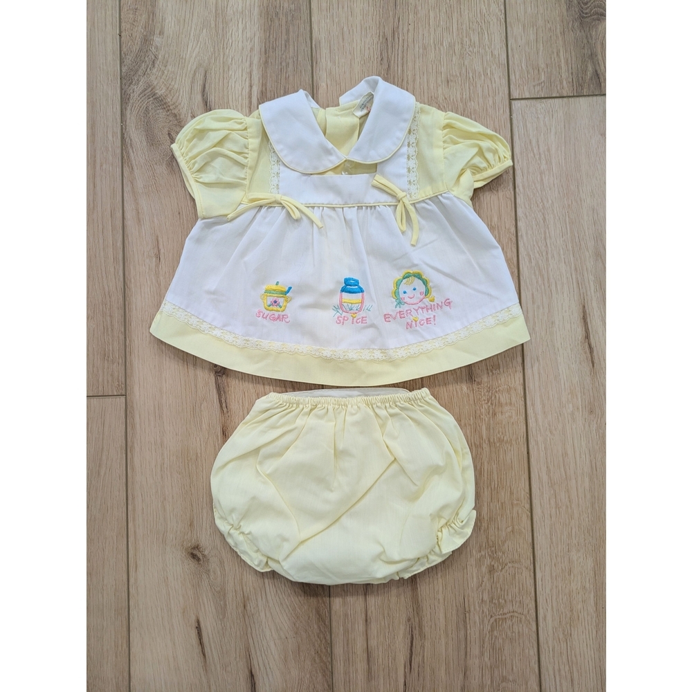 Vintage Cotton Yellow Baby Set